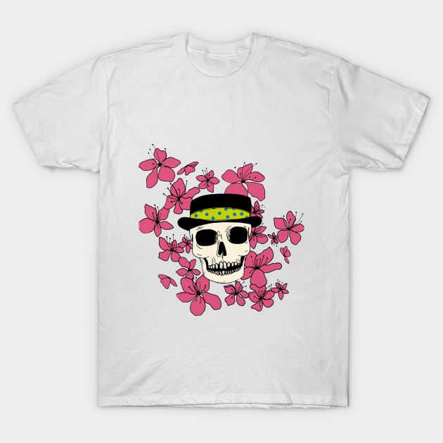 Skull In A Hat T-Shirt by Bollocks